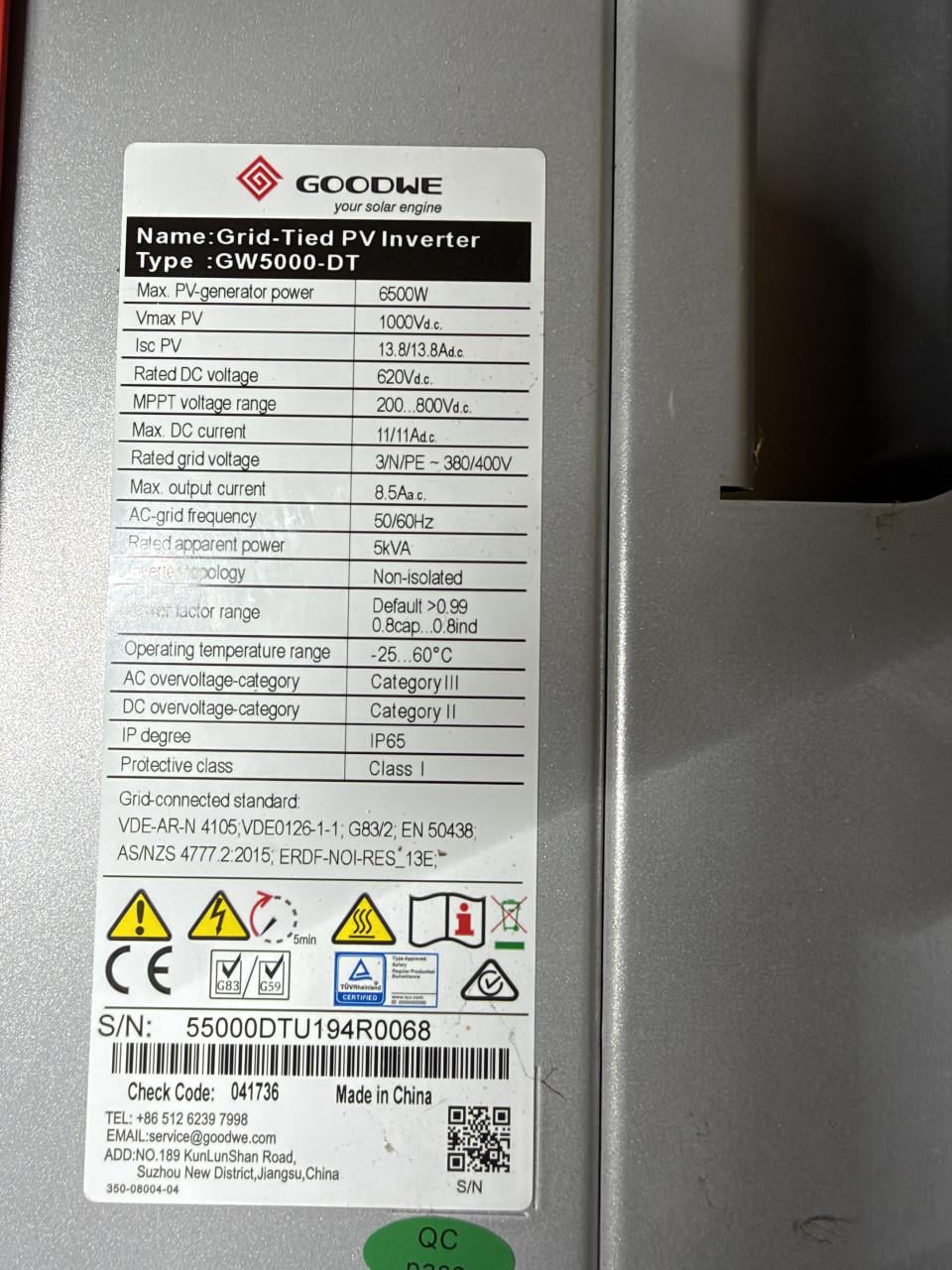 Goodwe omvormer GW5000-DT(3fasen)