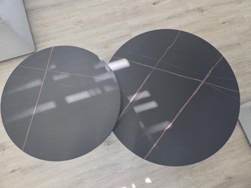 Set van 2 marmerlook salon/bijzettafels