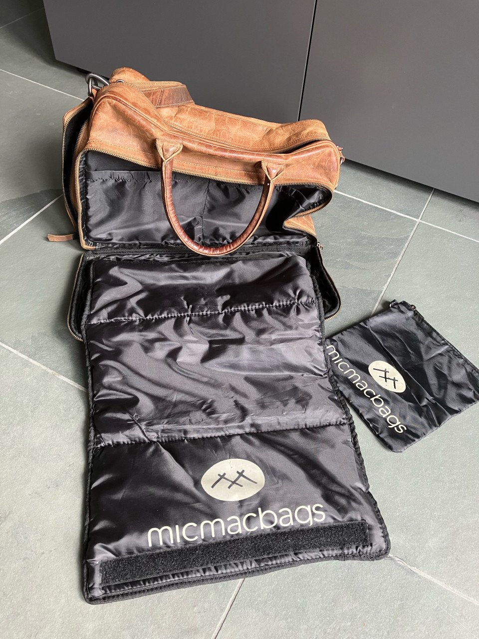 Micmac Bags leren luiertas Oklahoma cognac bruin