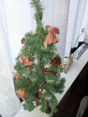 3 kleine kunst kerstbomen