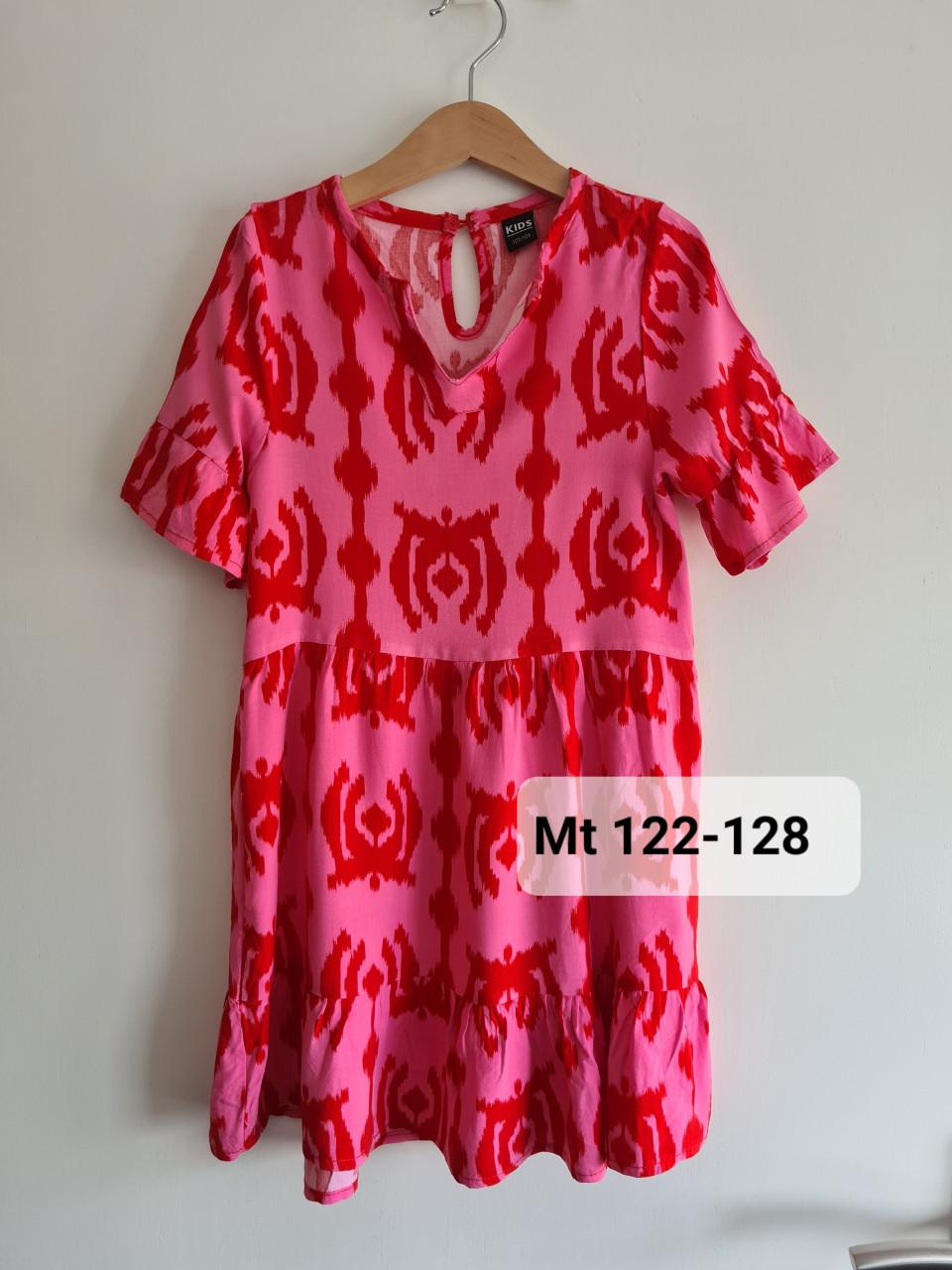 Fuchsia, rood wijd zomer jurkje van Kids Maat 122-128