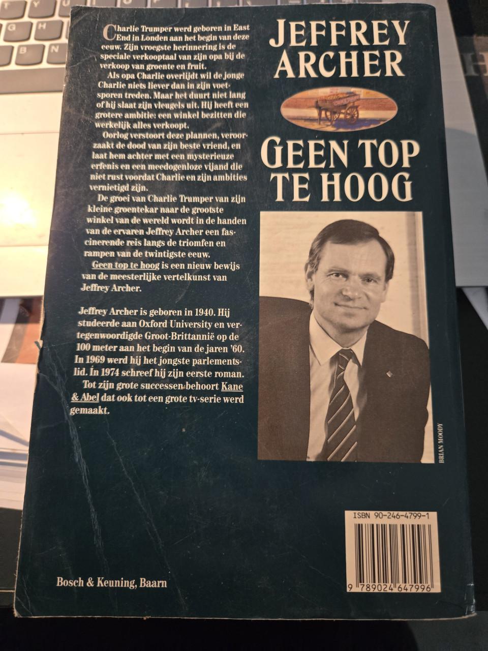 Boek: Geen top te hoog - Jeffrey Archer 1992