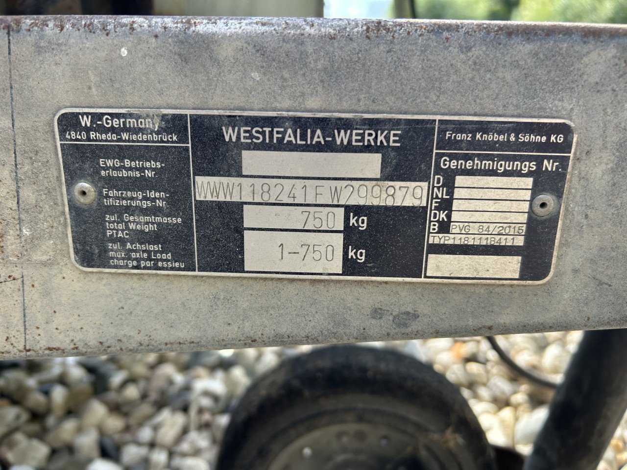 Geveerde Aanhanger Westfalia € 450,-