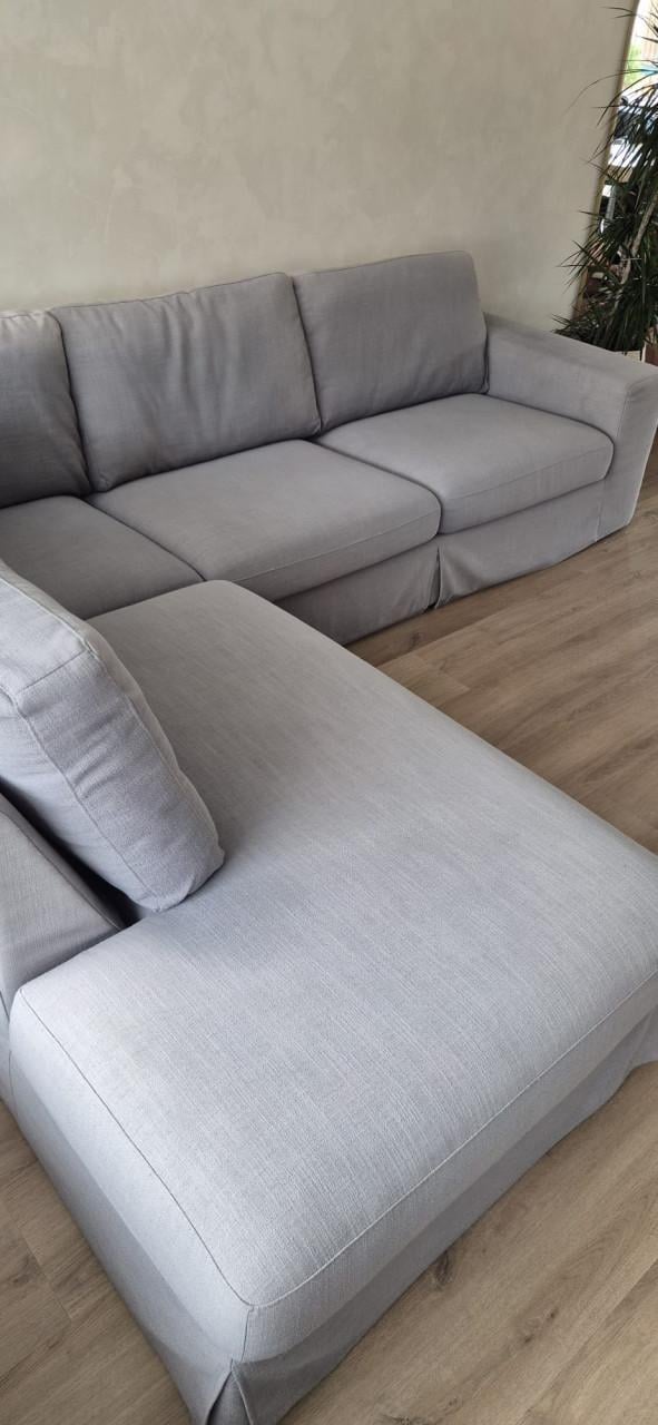 Fantastische hoekbank, stof kussens wasbaar!