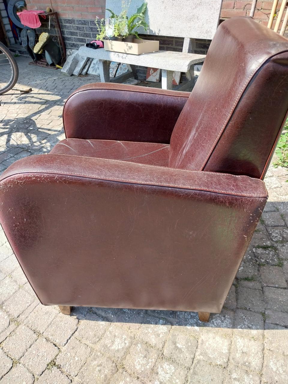 Fauteuil ( echt leer)
