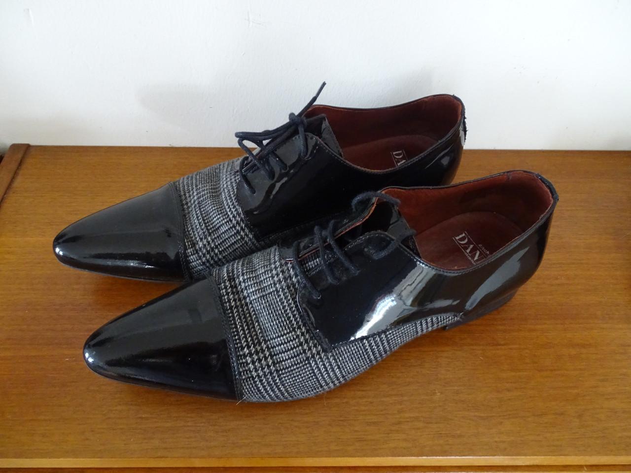 Mooie Italiaanse heren schoenen Lak en ruit Mt 45