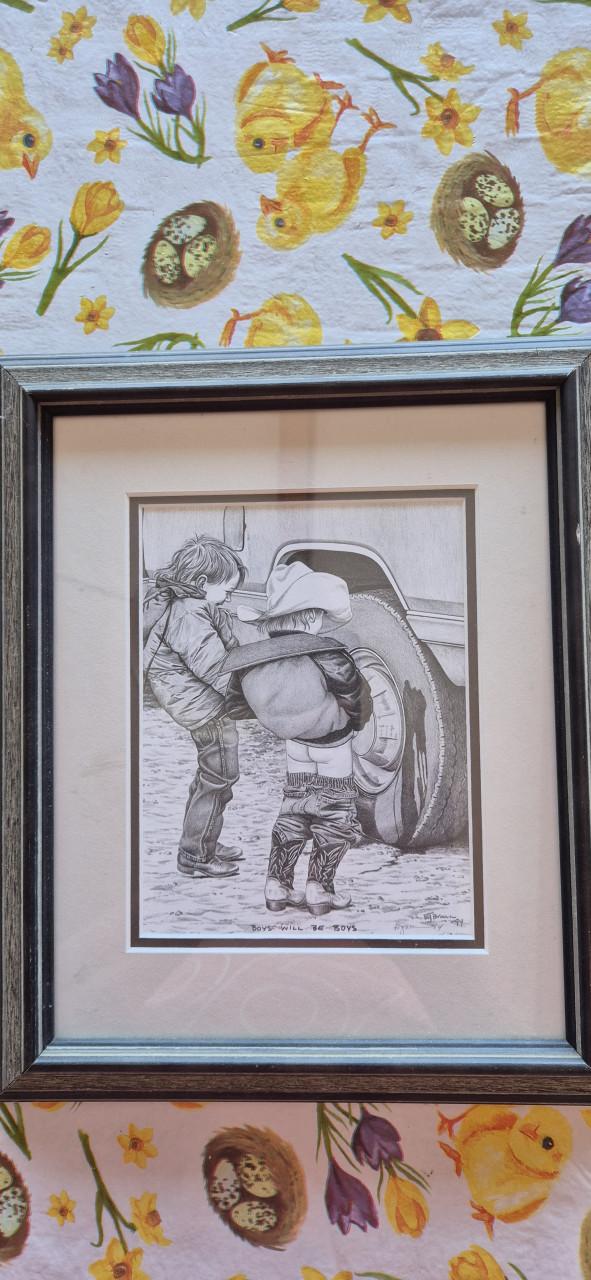 Pentekening van Bernie Brown (inclusief lijst)