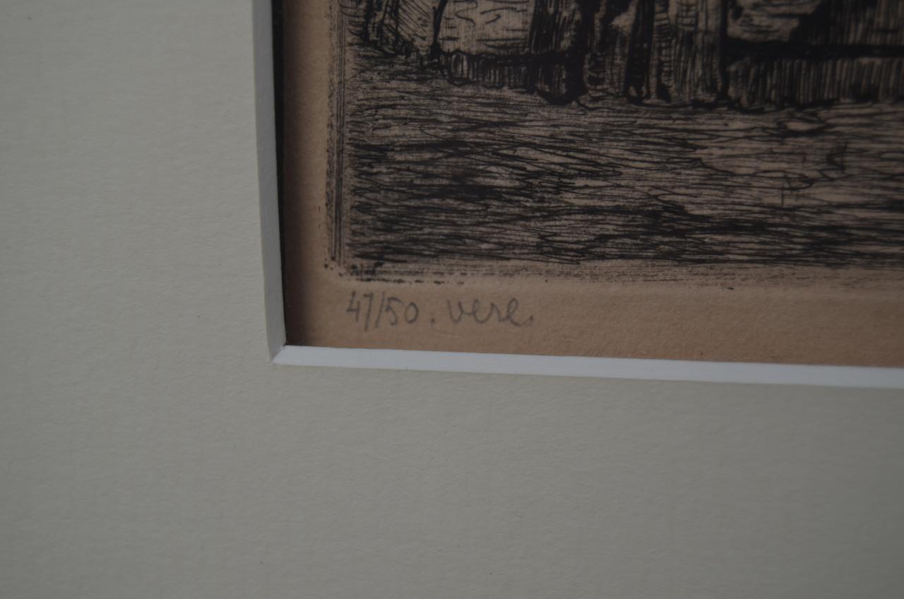 Fraaie ets Louis Heymans, gen. en gesign. Dom van Veere