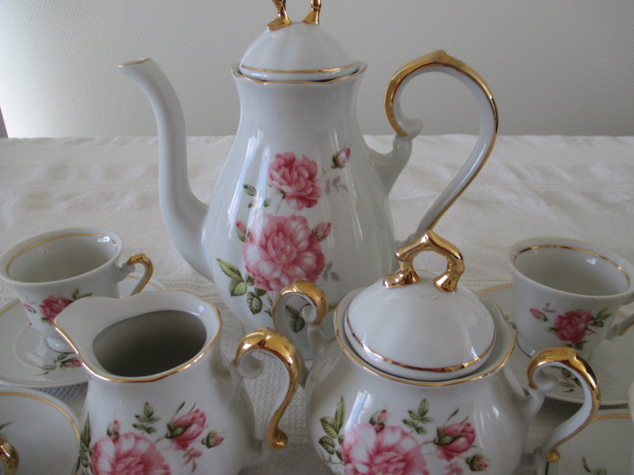 Zeer Mooi Zajecar FP Porcelein koffieset voor 6 Personen
