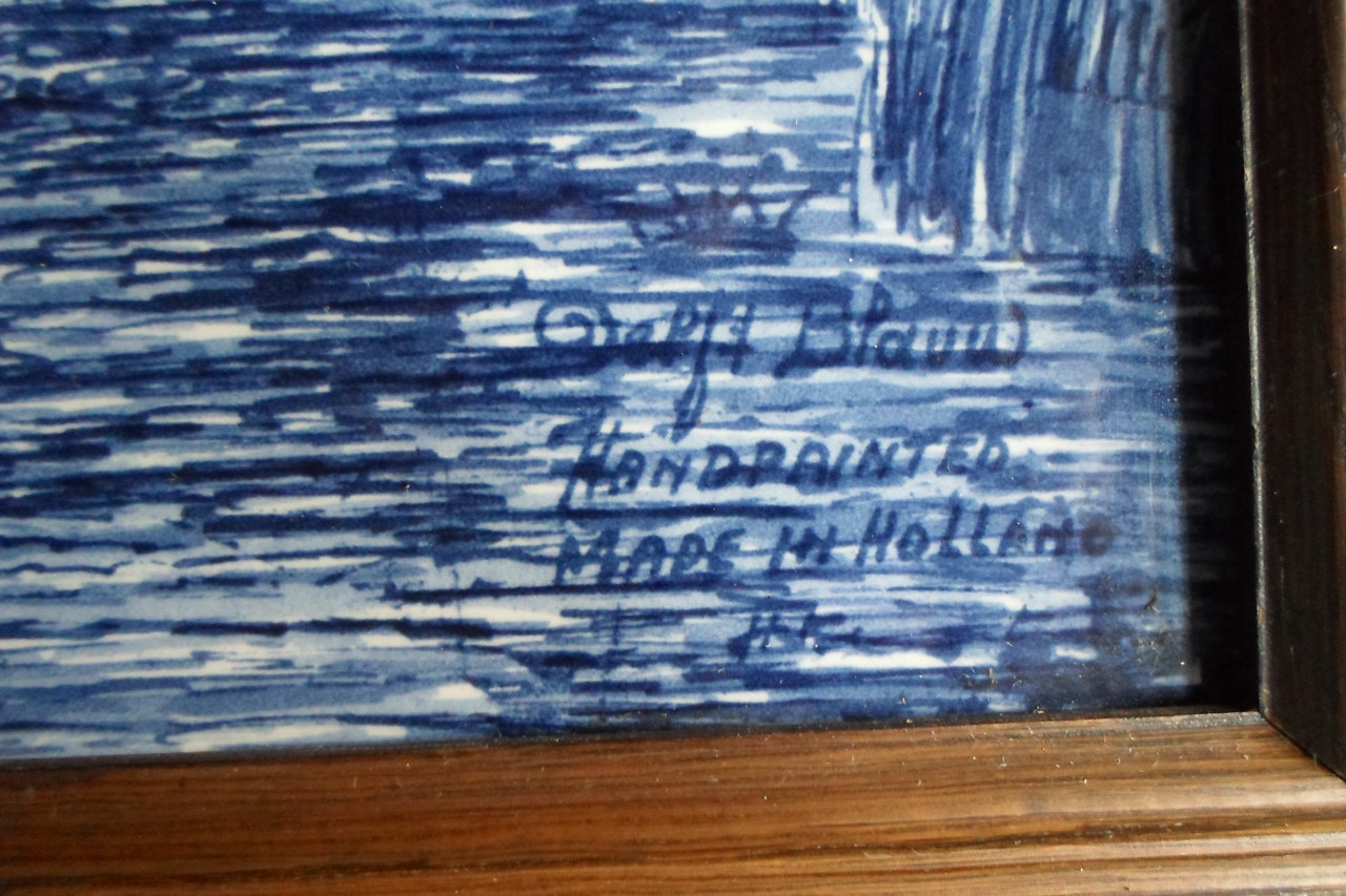 Tegeltableau Delft Molen Visser