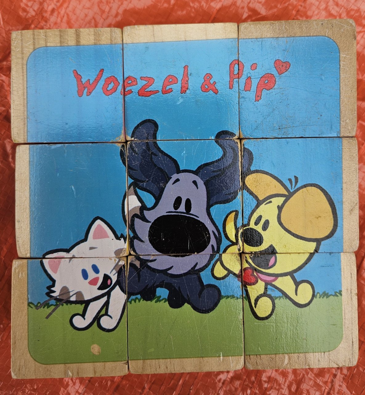 Woezel en Pip houten blokpuzzel