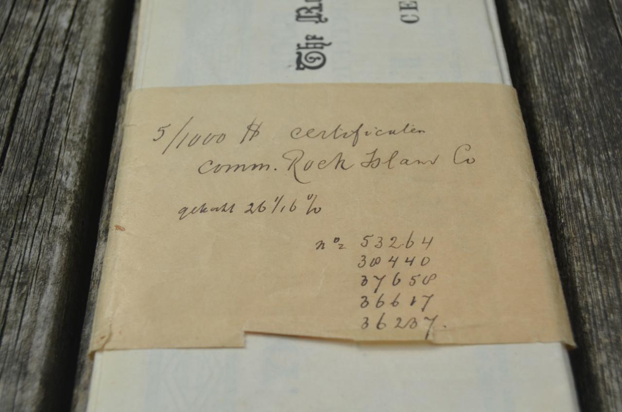 5 Certificaten Rock Island Co. 1910