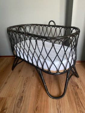 Vintage rotan wieg jaren 60