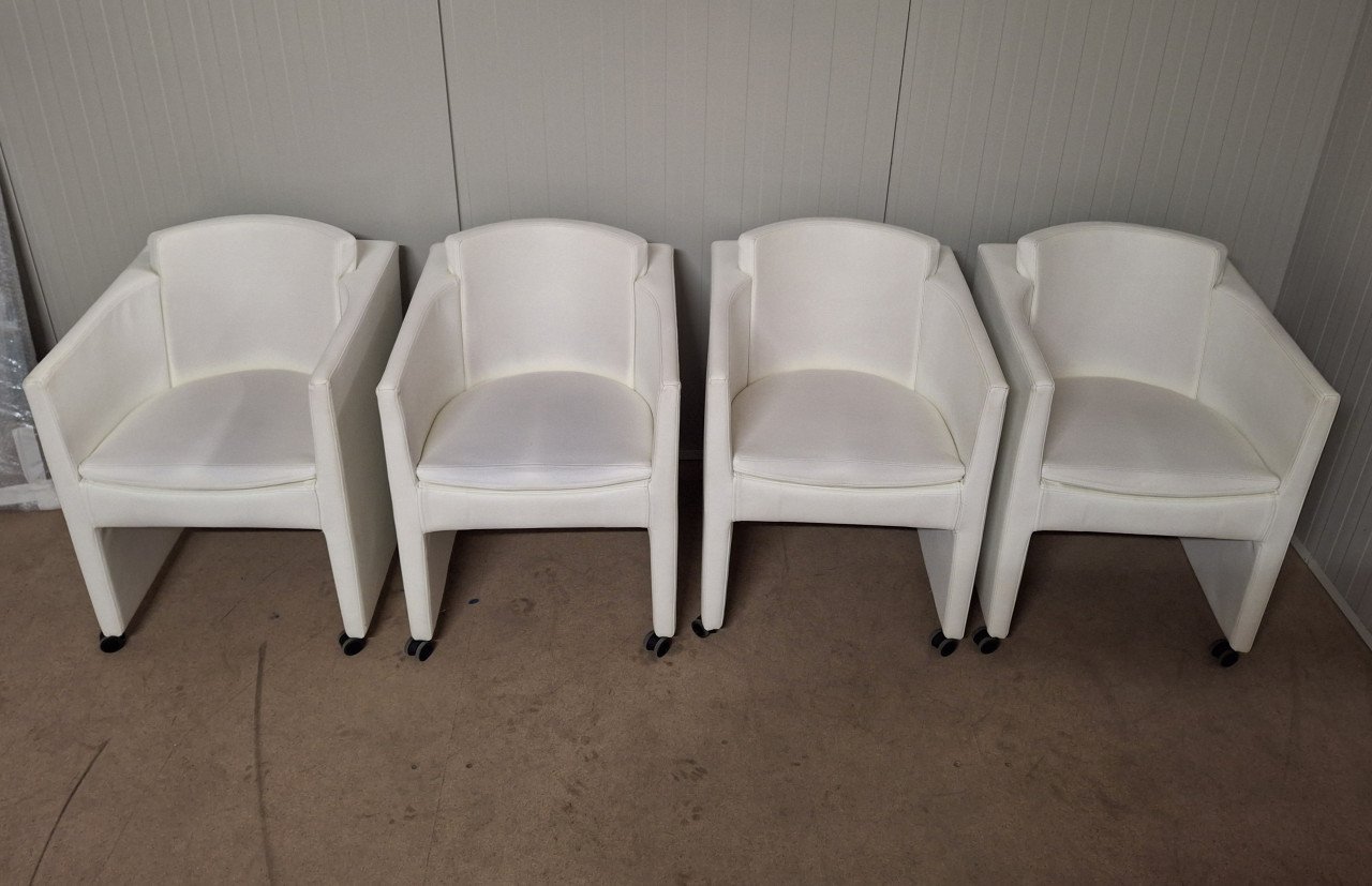 Mooie stevige echt leren eetkamerstoelen