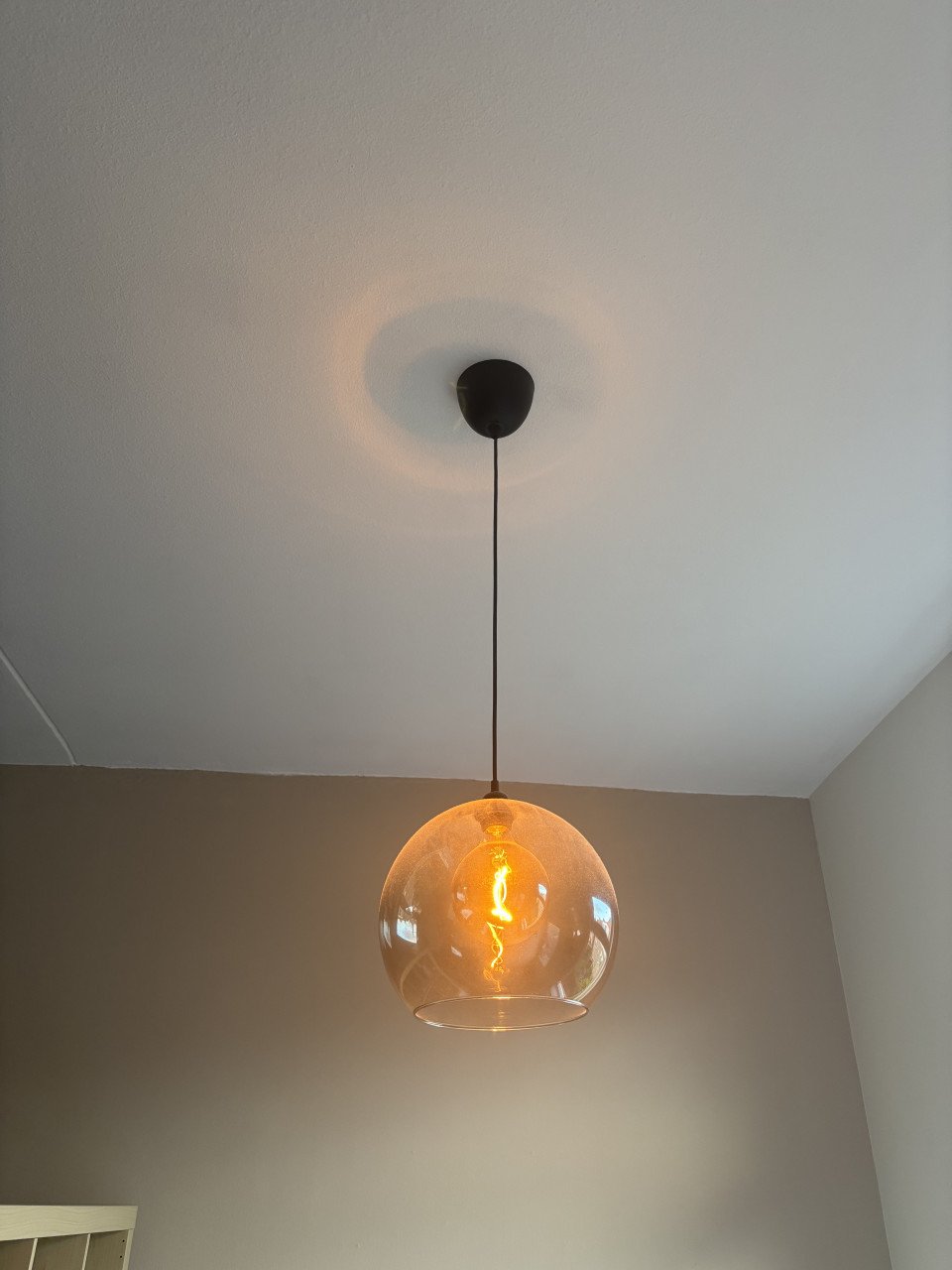Glazen hanglampen + bol
