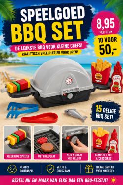 Speelgoed BBQ / barbecue set – Écoiffier – 15-delig
