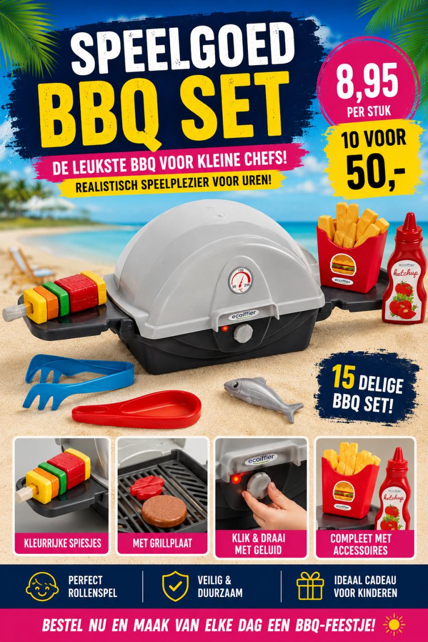 Speelgoed BBQ / barbecue set – Écoiffier – 15-delig