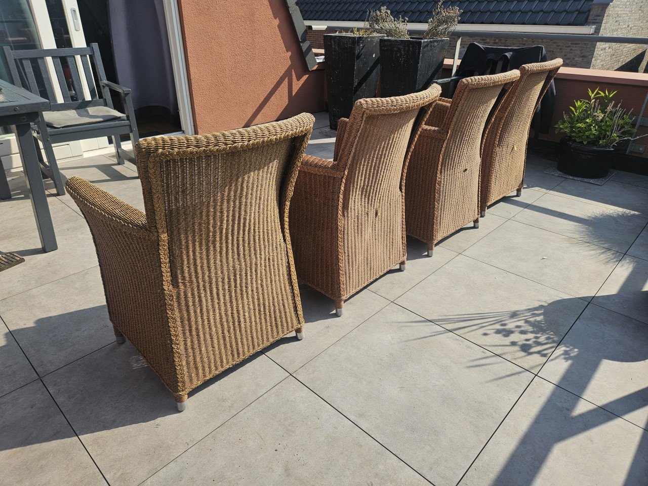 4 stoelen Sm design Lloyd loom