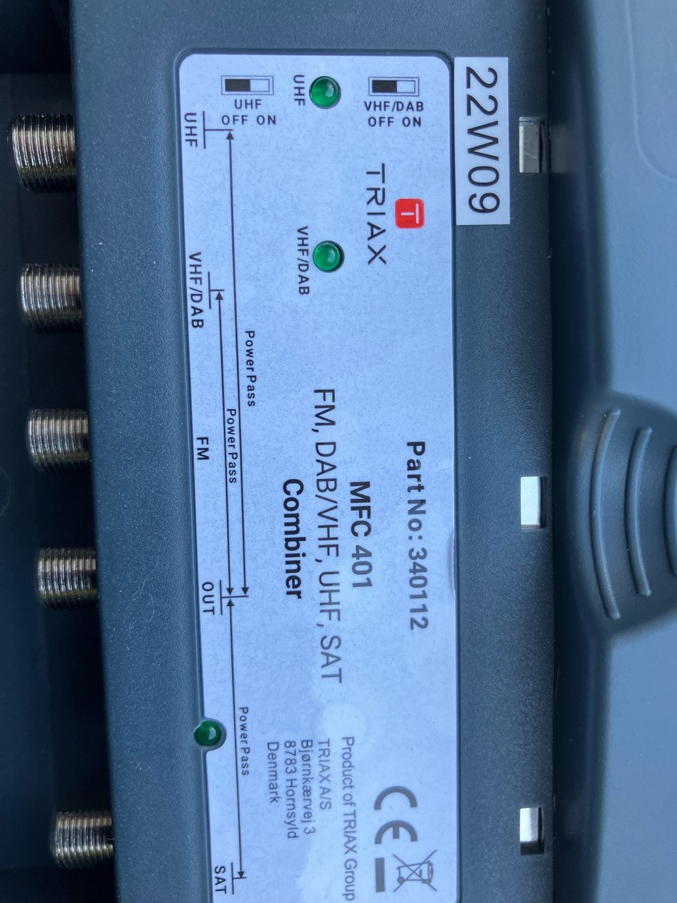 Triax combiner FM/DAB/VHF/SAT