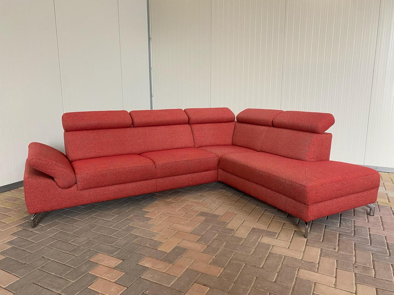 GRATIS LEVERING HEEL NL Mooi Rode Stoffen Hoekbank