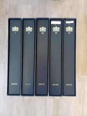 Davo Nederland luxe postzegelalbum met cassette deel I-II-III-IV-V