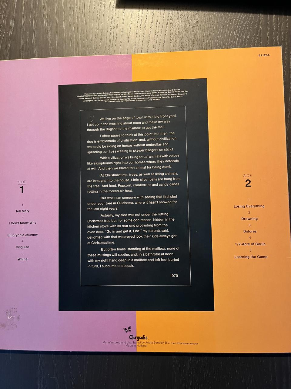 LP Leo Kottke, titel 'Balance'