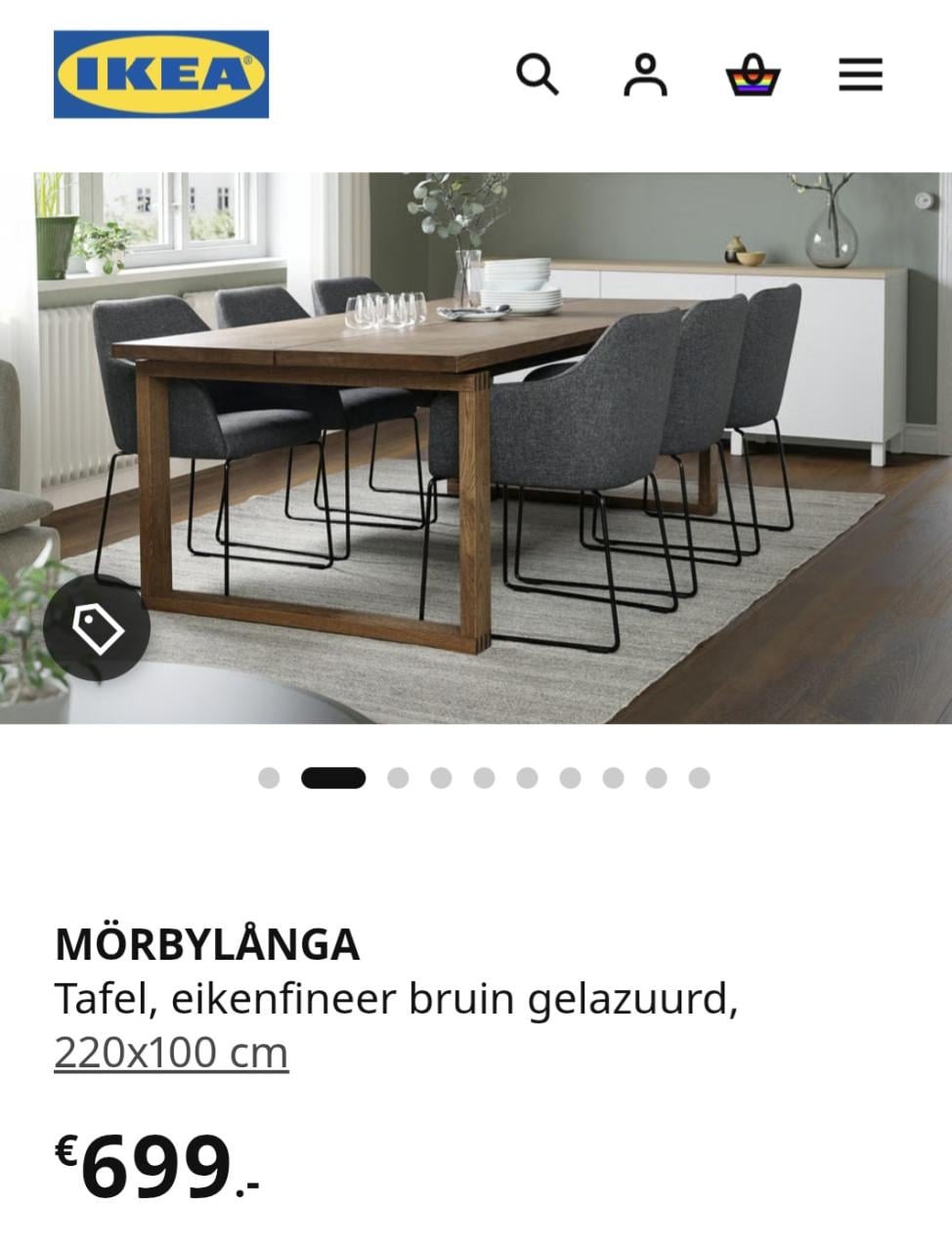 Tafel Ikea zeer degelijk Morbylanga