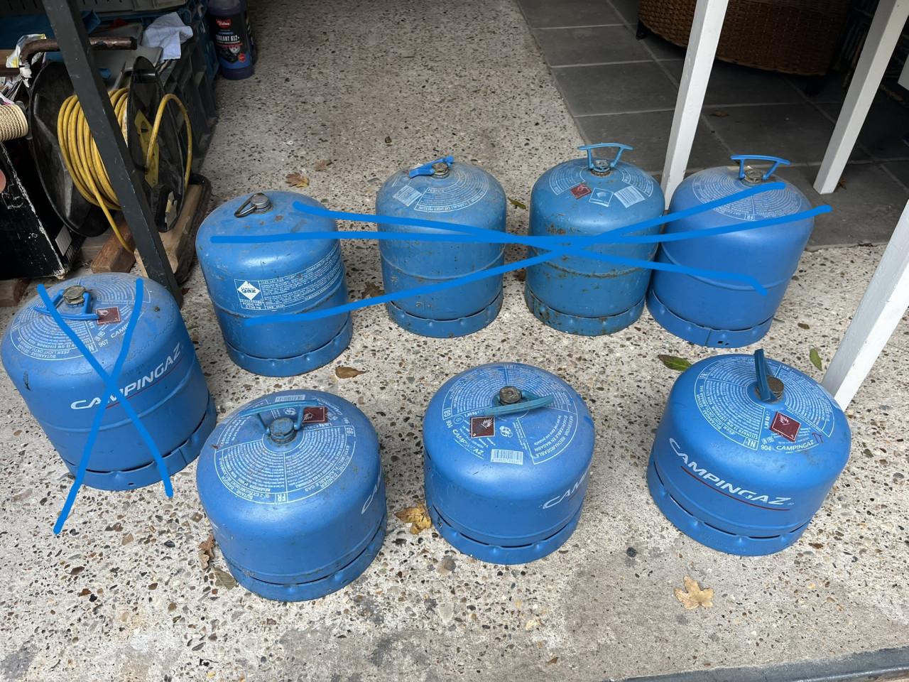 Campingaz gasfles 904 en 907 Leeg