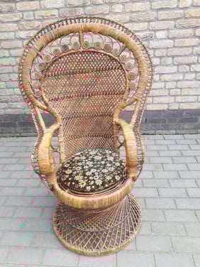 Authentieke vintage pauwenstoel