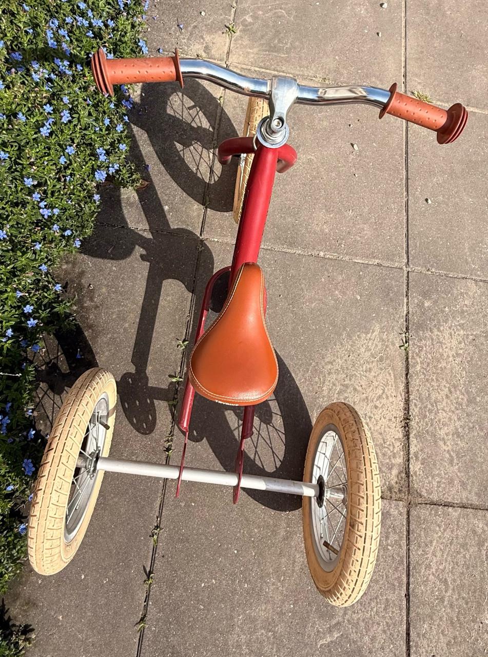 TRYBIKE STEEL 2-IN-1 DRIEWIELER LOOPFIETS – MAT VINTAGE ROOD