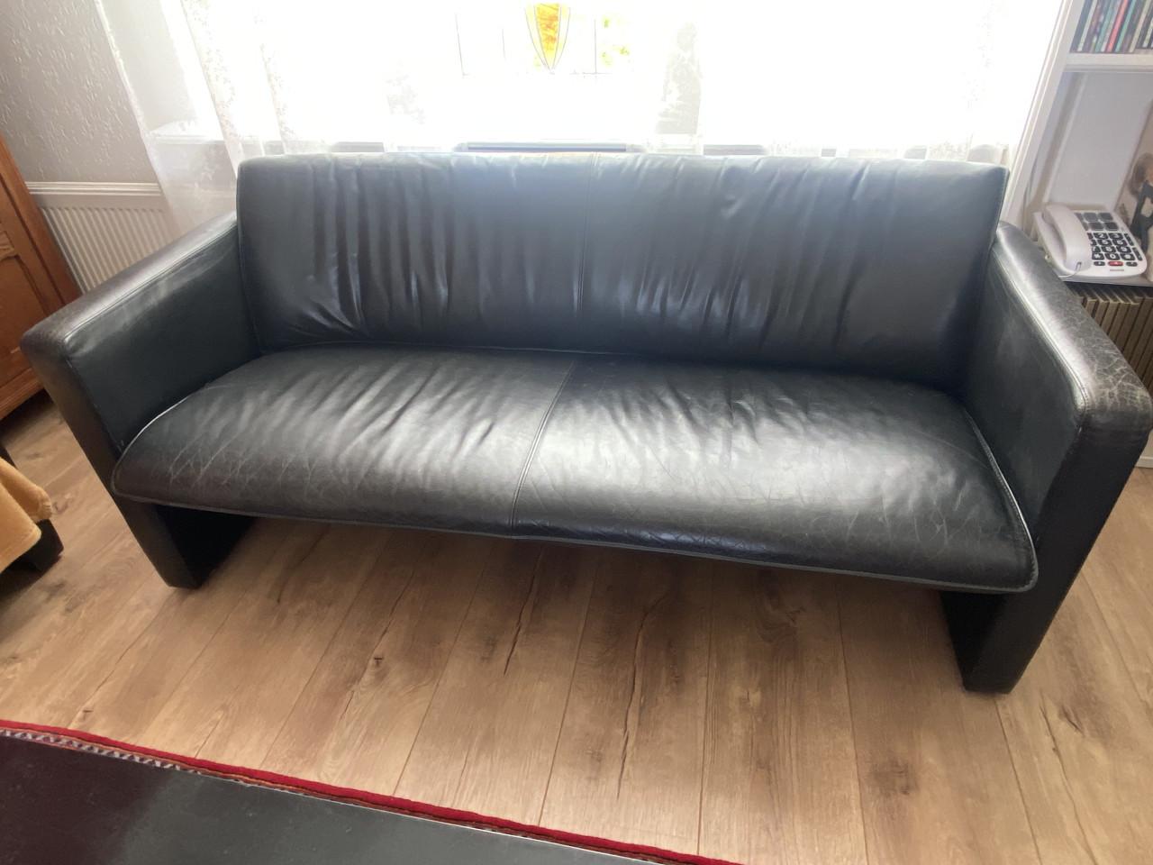 Banken Leolux Fiabo zwart leer