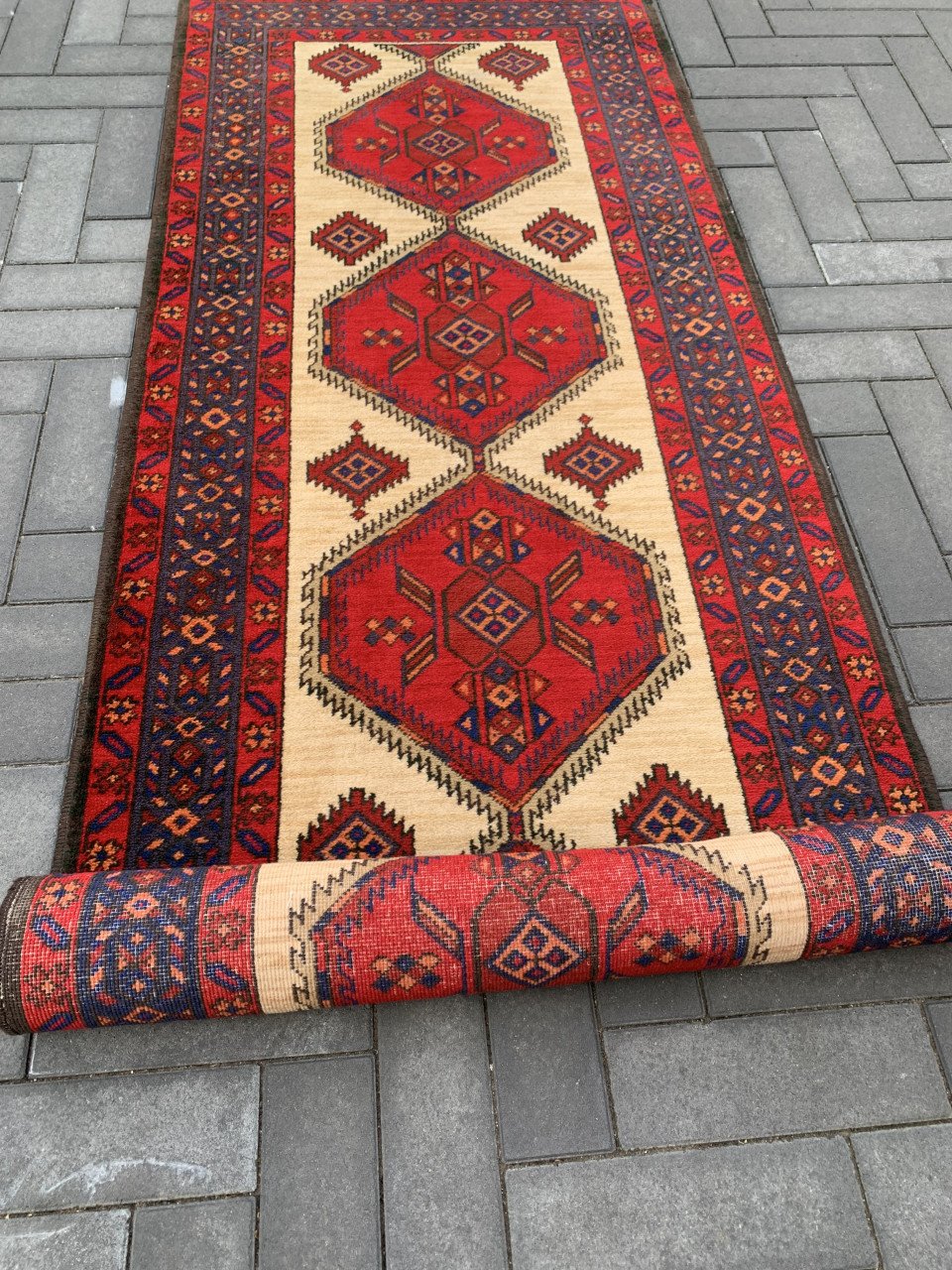 ✨Prachtige Sfeervolle Handgeknoopte Vintage Loper✨