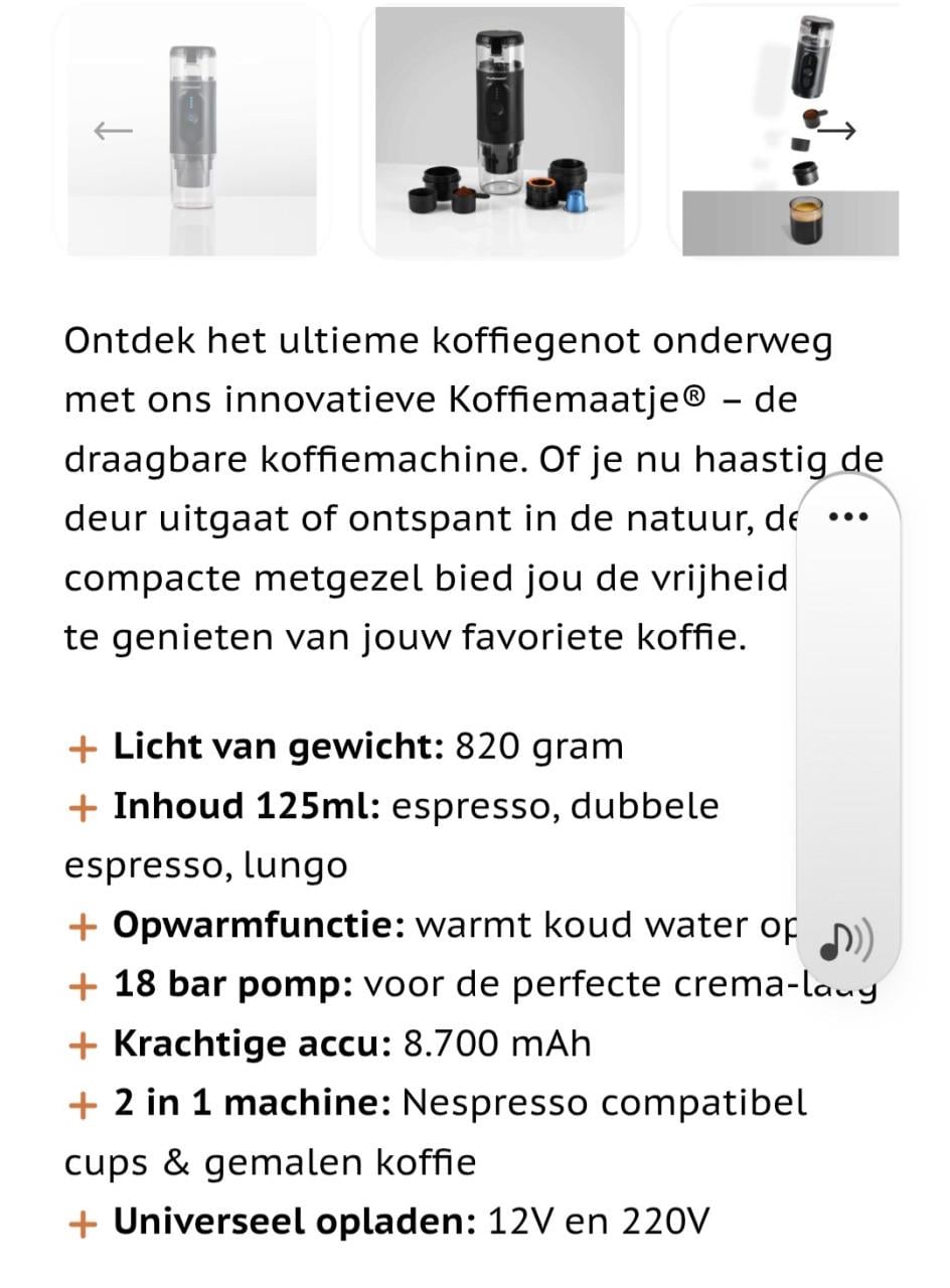 Mobiel koffieapparaat koffiemaatje koffiemachine