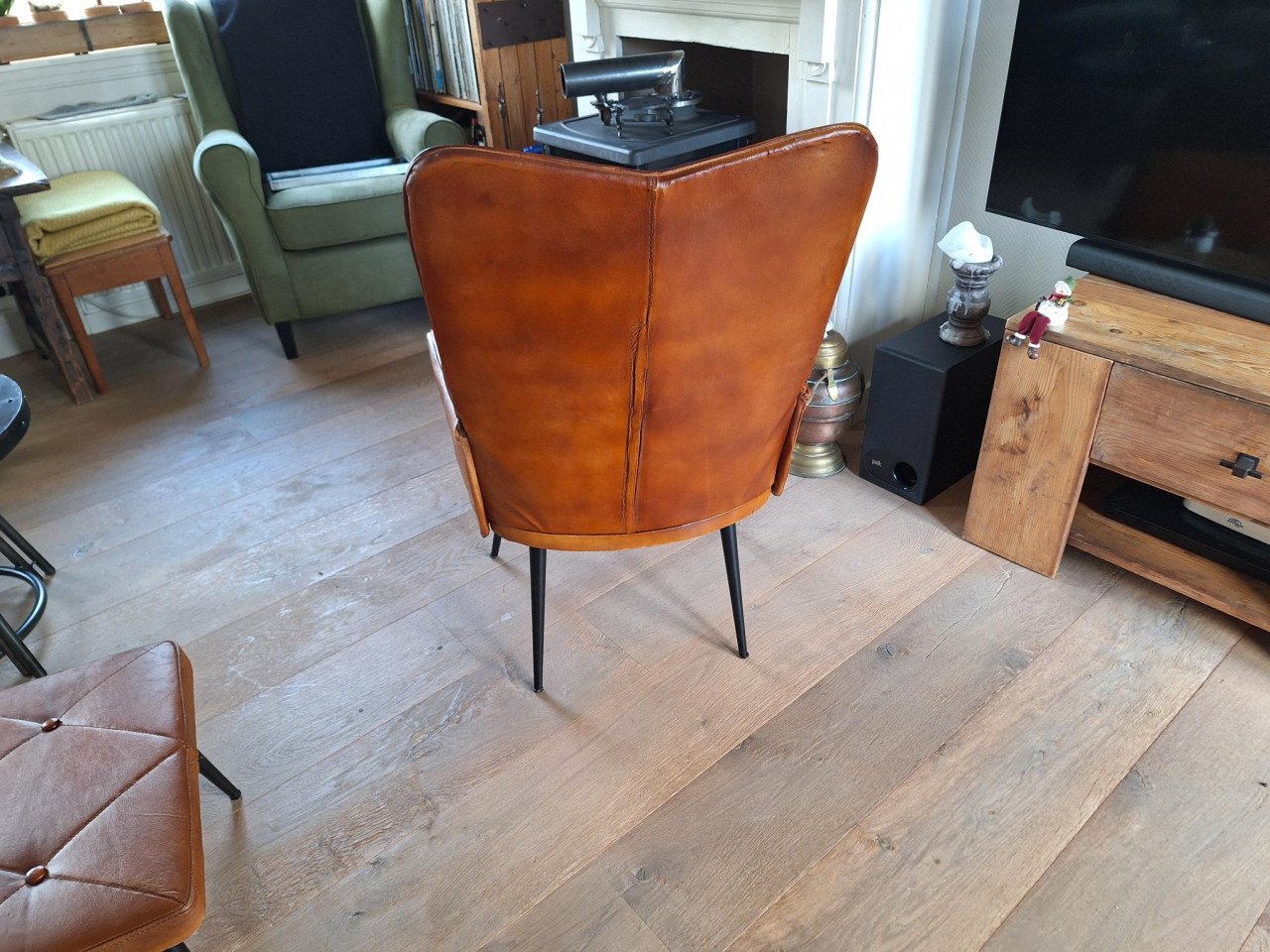 Nieuwe leren fauteuil