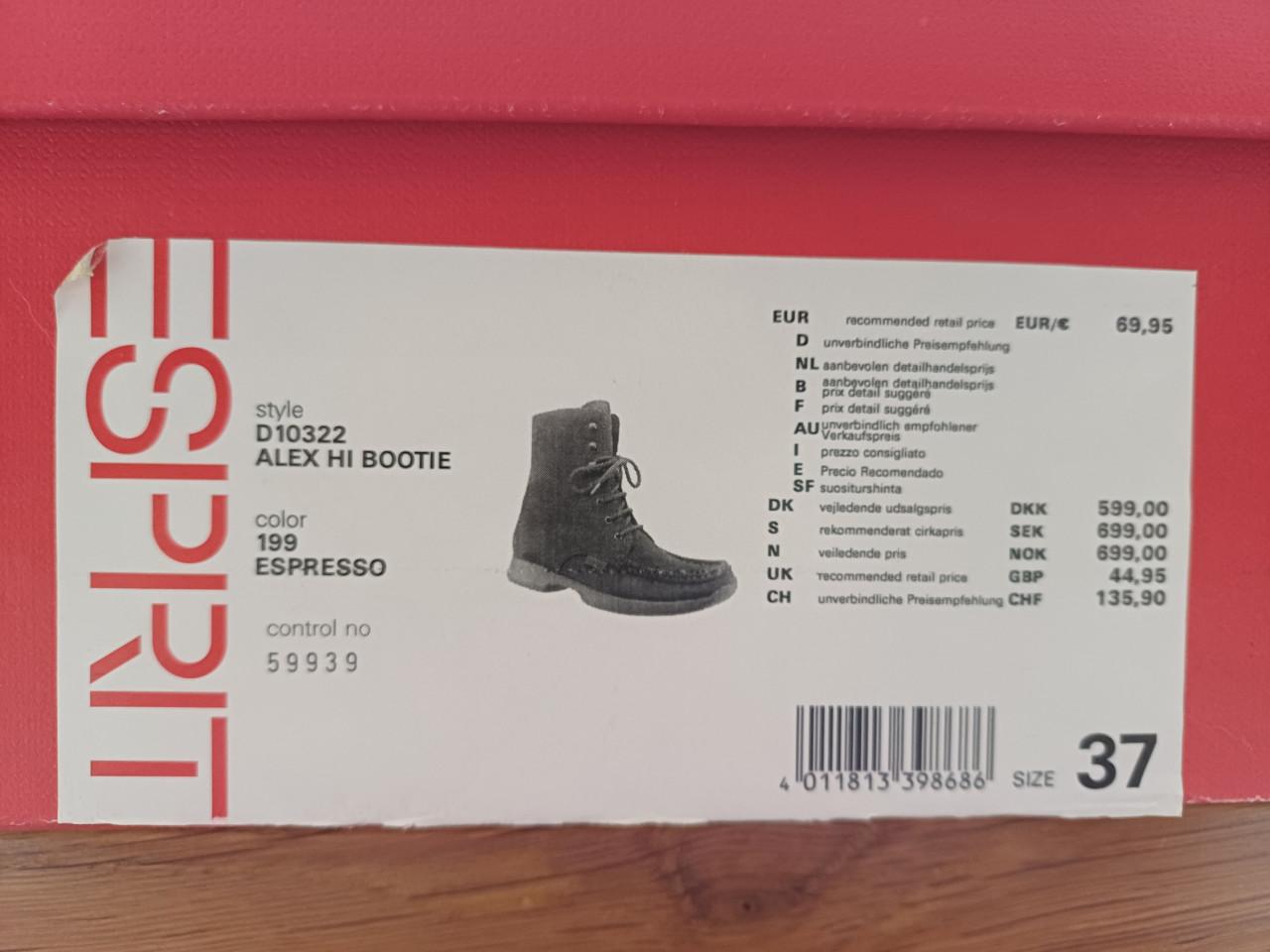 Leuke ESPRIT halfhoge laarsjes (37): Espresso bruin, suède !