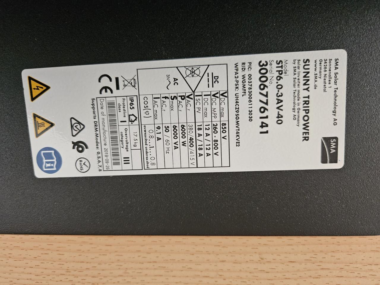 SMA Sunny Tripower STP6.0-3AV-40 Omvormer 6000W