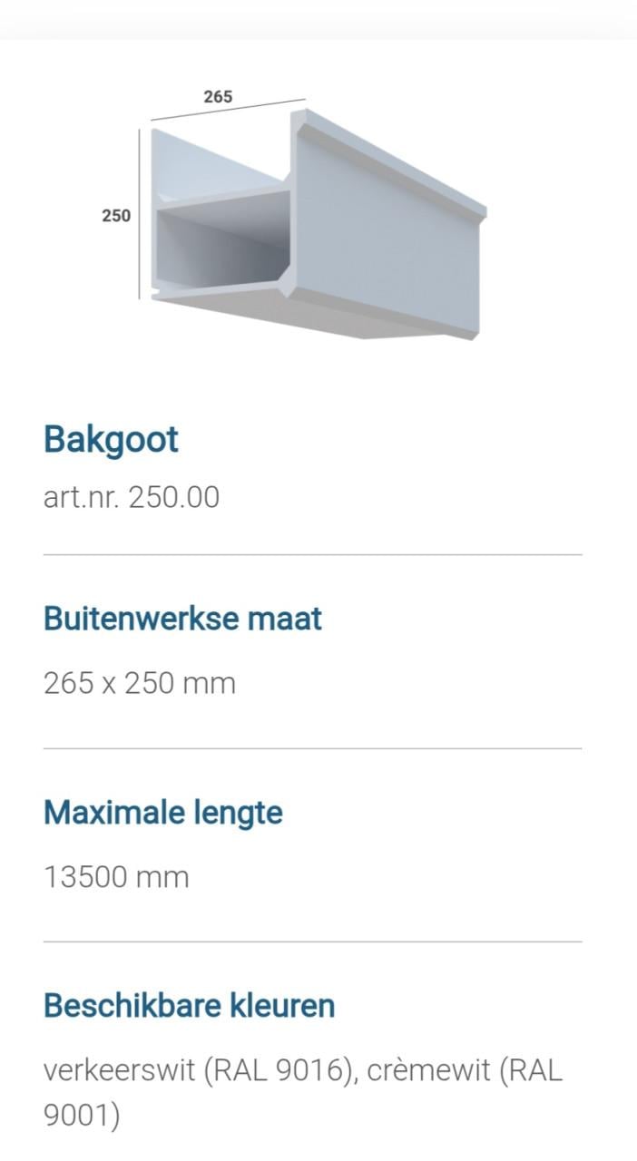 Polytech kunststof goten 4x 6.87m. nieuw