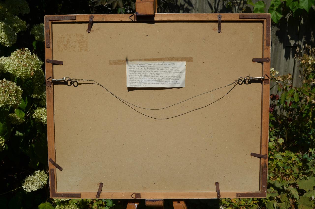 Aquarel Herfstbos aan het water C. Weidner Ballego