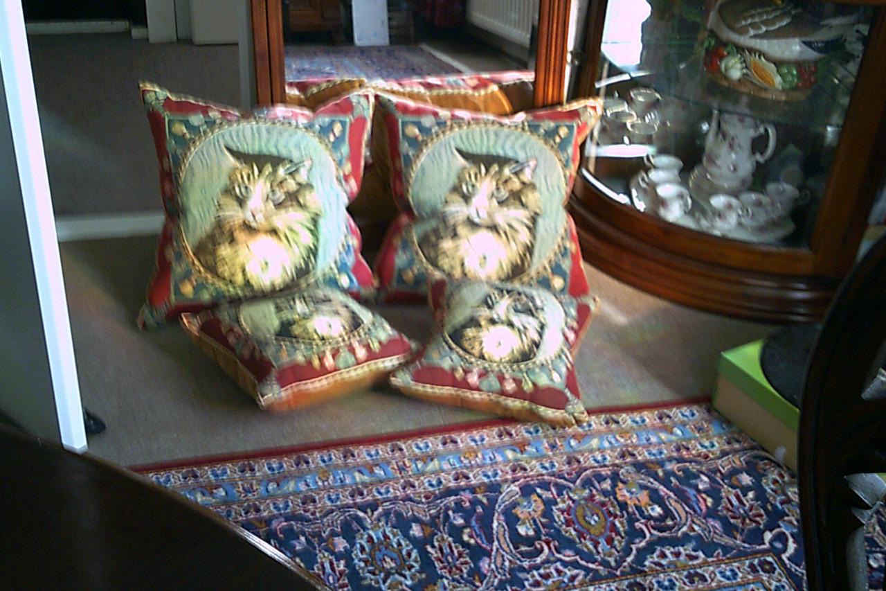 4 dlg set GOBELIN sierkussens MET losse binnenkussens