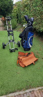 Complete golfset Dunlop Ti1 met Trolley en leren tas