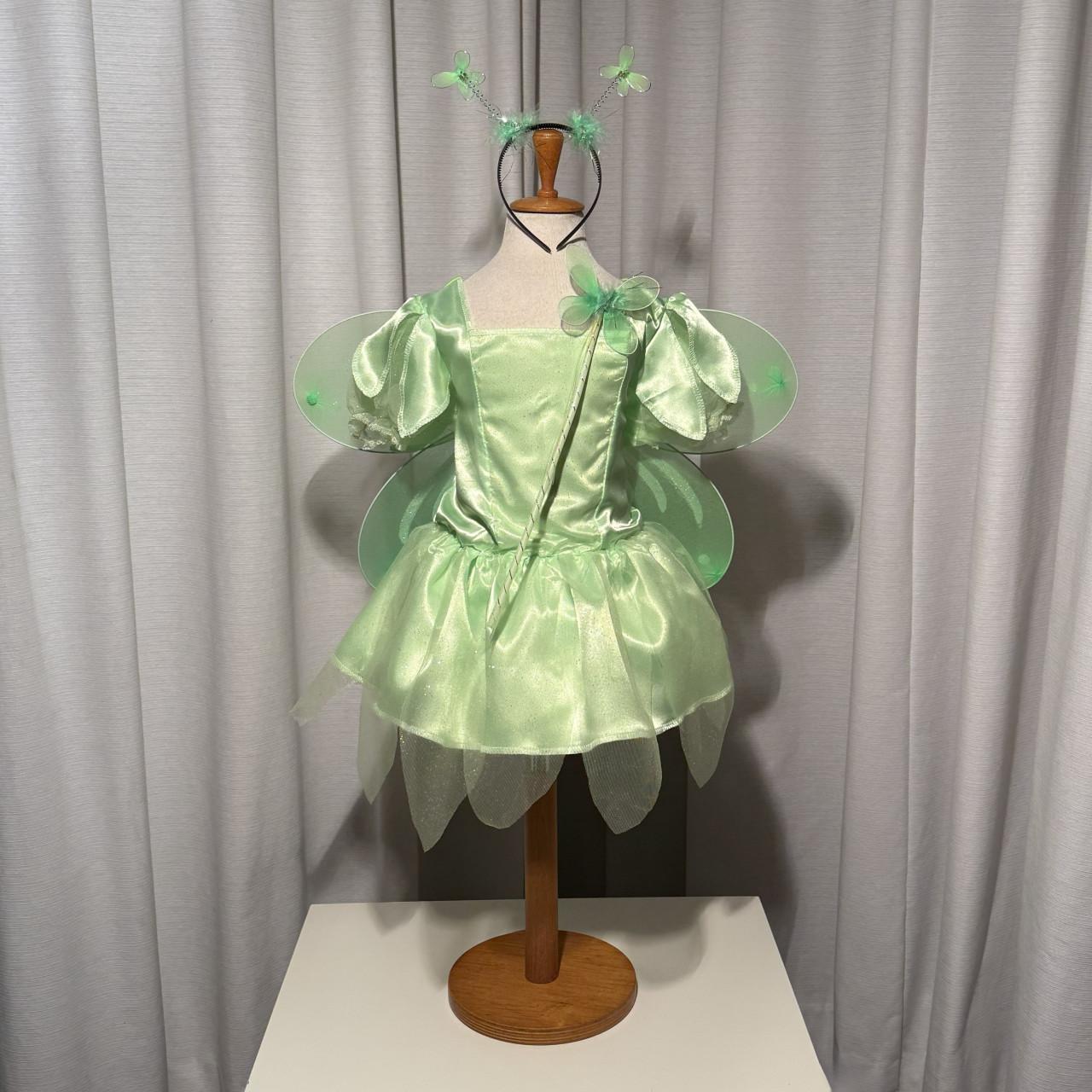 Nieuw 104-110-116 Tinkerbel Elfje Jurk Vleugels Staf Diadeem