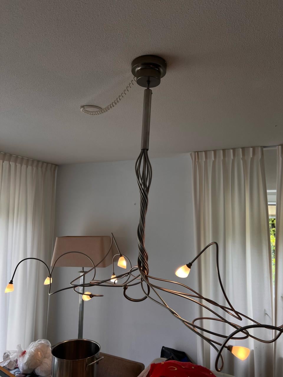 Design Hanglamp Metaal met 10 Lichtpunten
