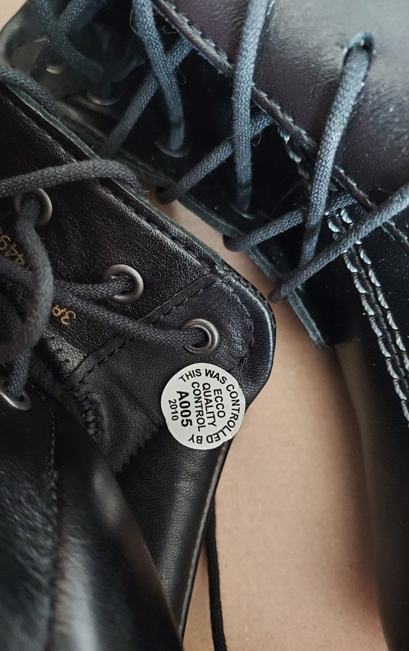 Ecco Wave half hoge veterschoen zwart maat 38 Nieuw
