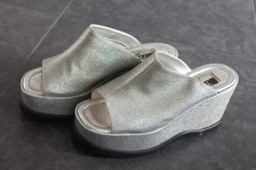 Vintage glitter plateau slippers 38 / 39