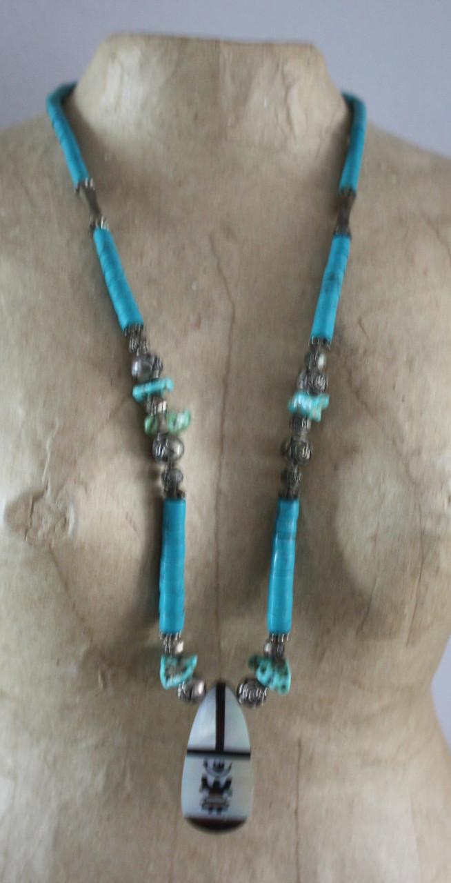 Turqoise  ketting met hanger