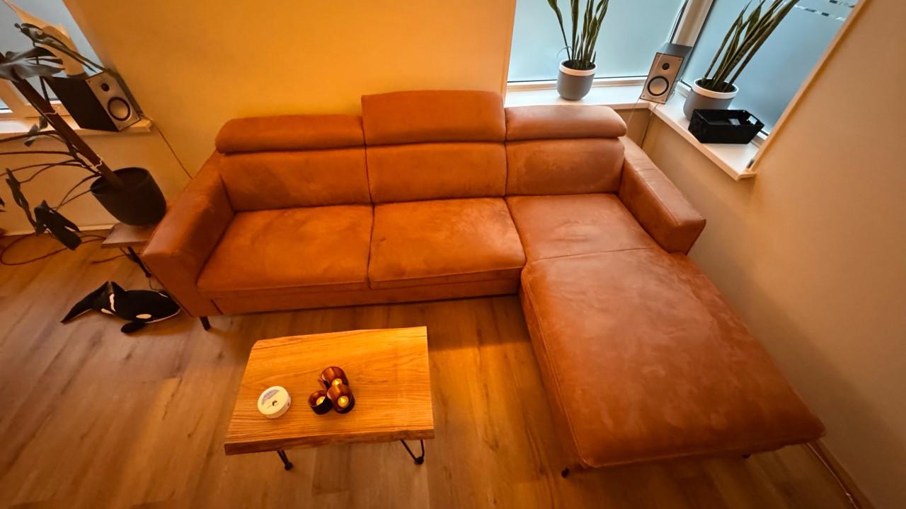 Xooon 3-zitsbank cognac bruin met longchair