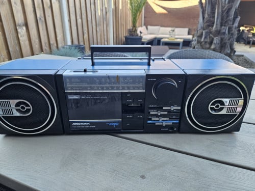 Leuke vintage Aristona TR 2845 stereo radio/cassettespeler/ boombox/blauw