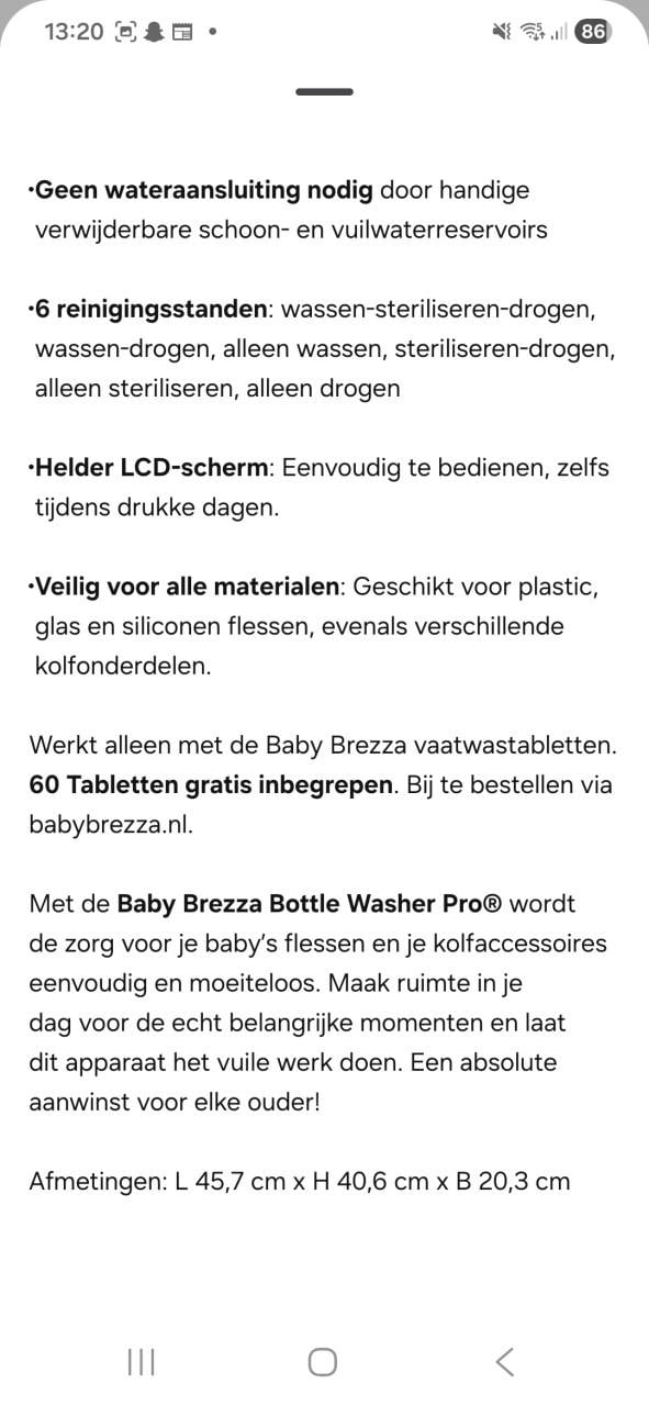 Babybrezza flessenwasser