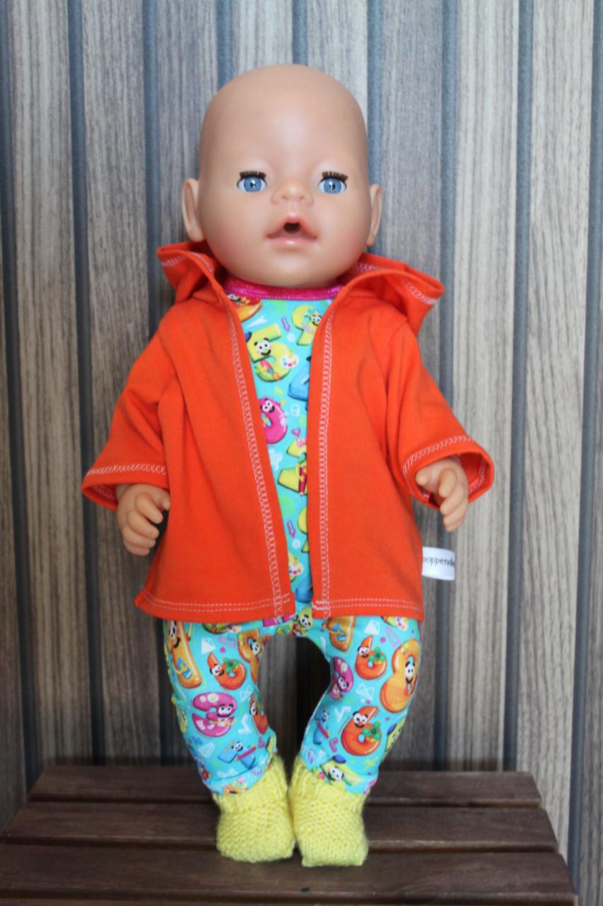 Baby born poppenkleding  tricot romper cijfers