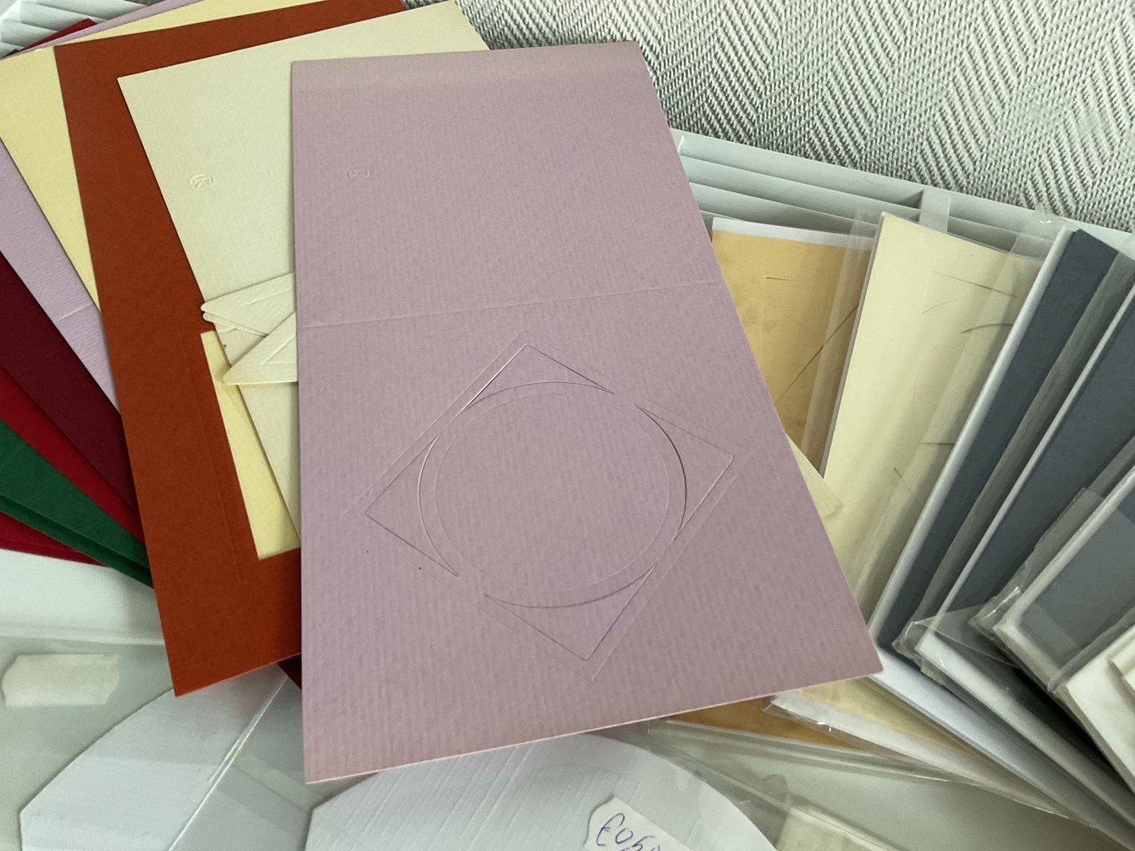 Kaarten + enveloppe + doorzichtige zakjes